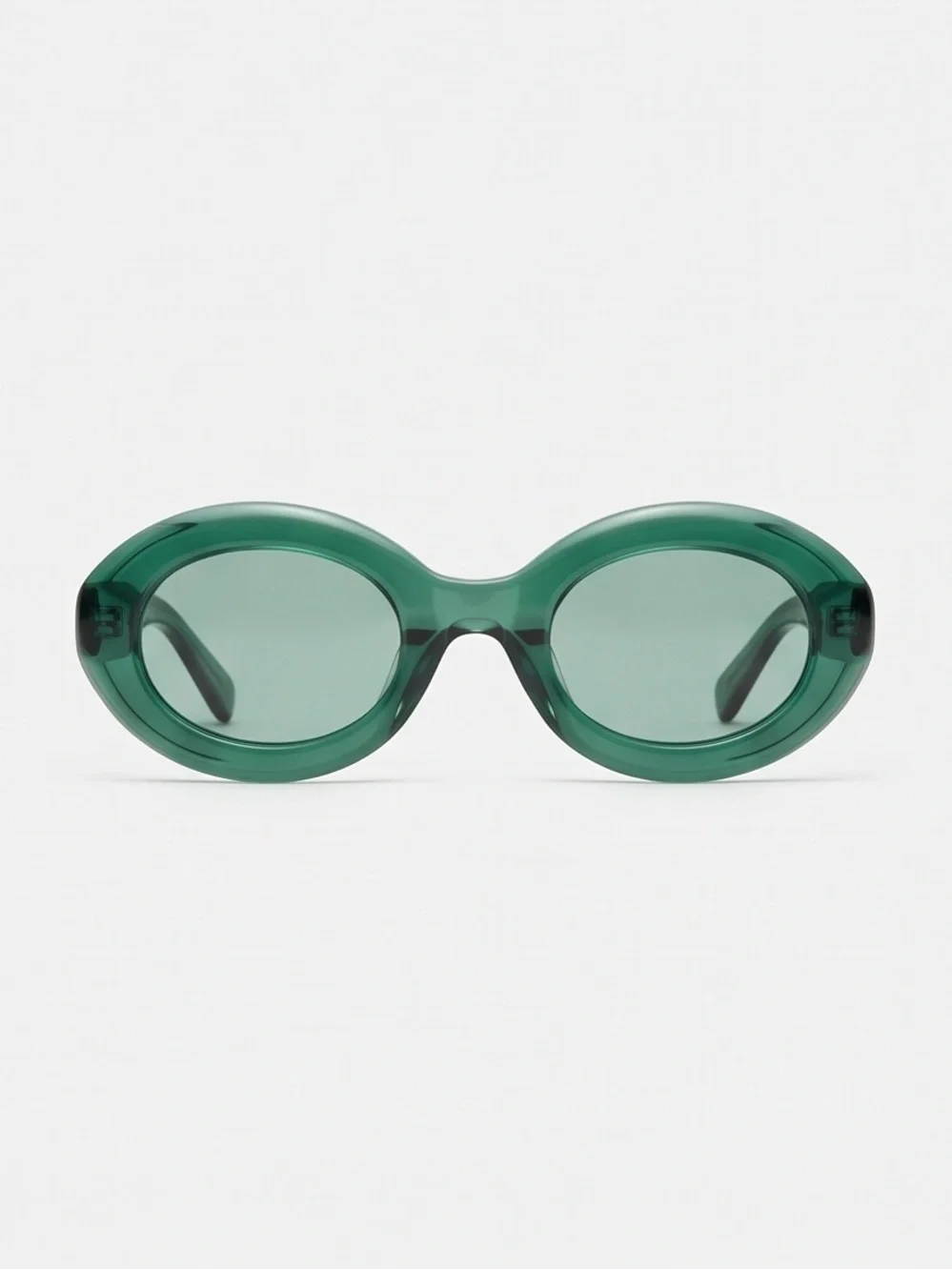Green Oval Fashion Sunglasses - Unbranded